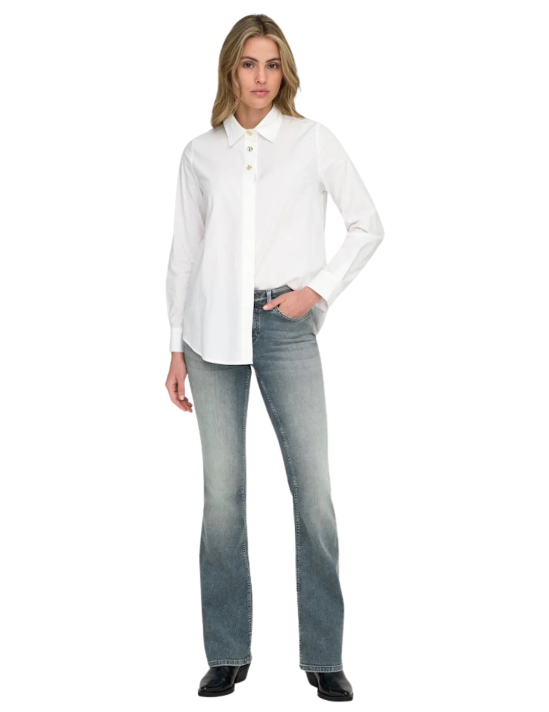 Camisa ONLY Sable Blanco | Bicos de Fío