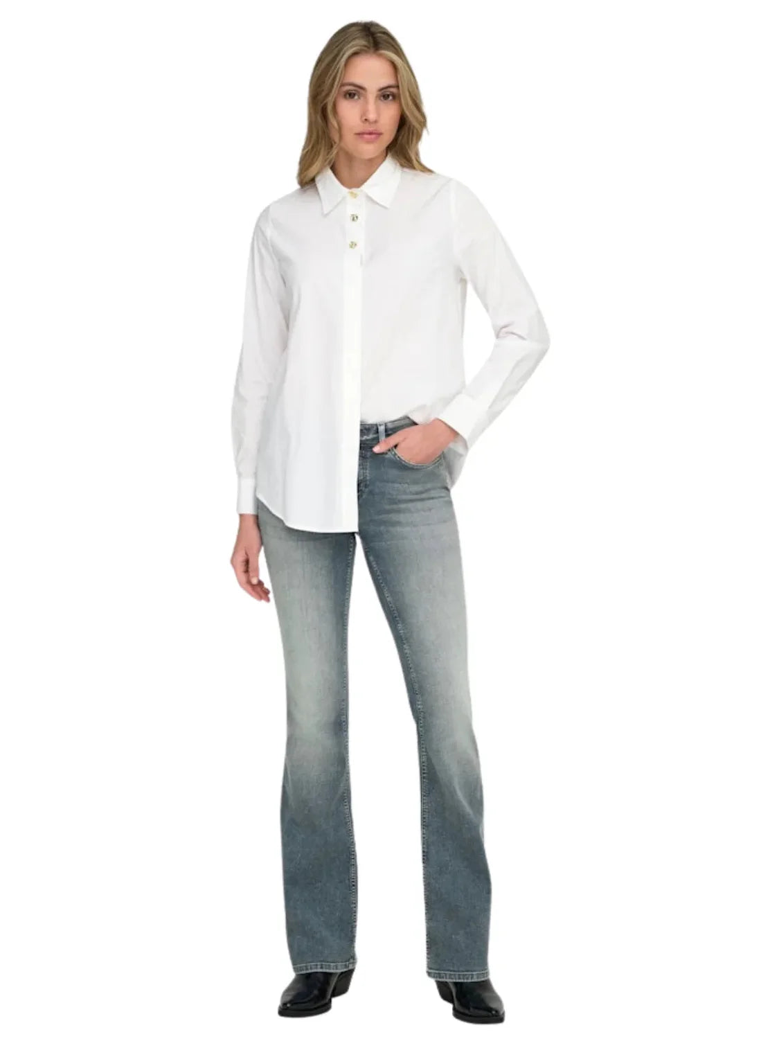 Camisa ONLY Sable Blanco | Bicos de Fío