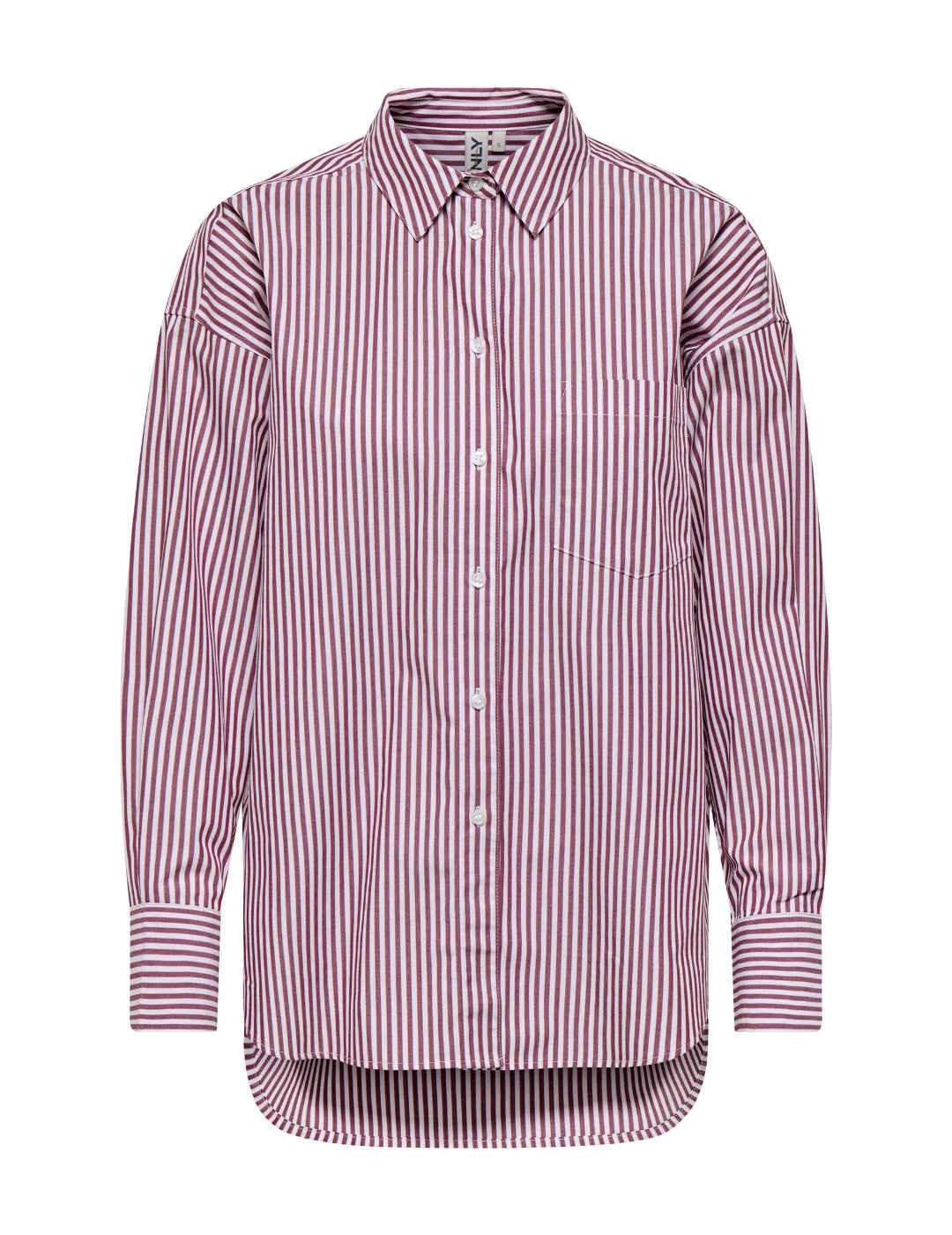 Camisa ONLY Virana Rayas Granate Fig | Bicos de Fío