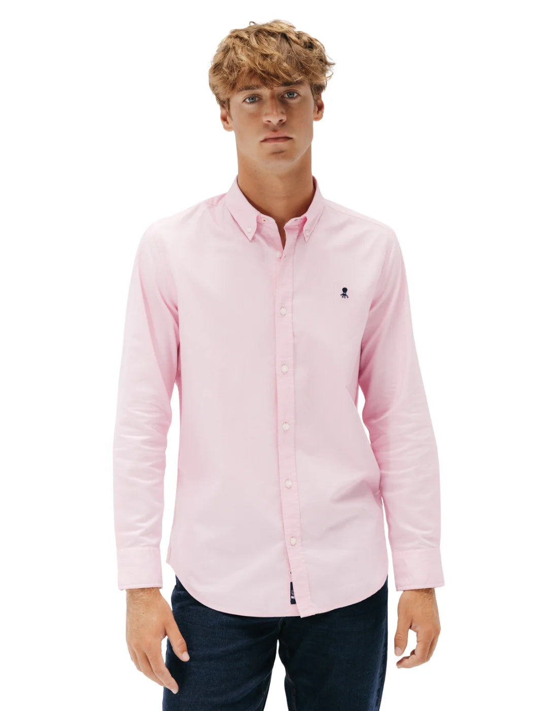 Camisa Oxford Casual El Pulpo Rosa | Bicos de Fío