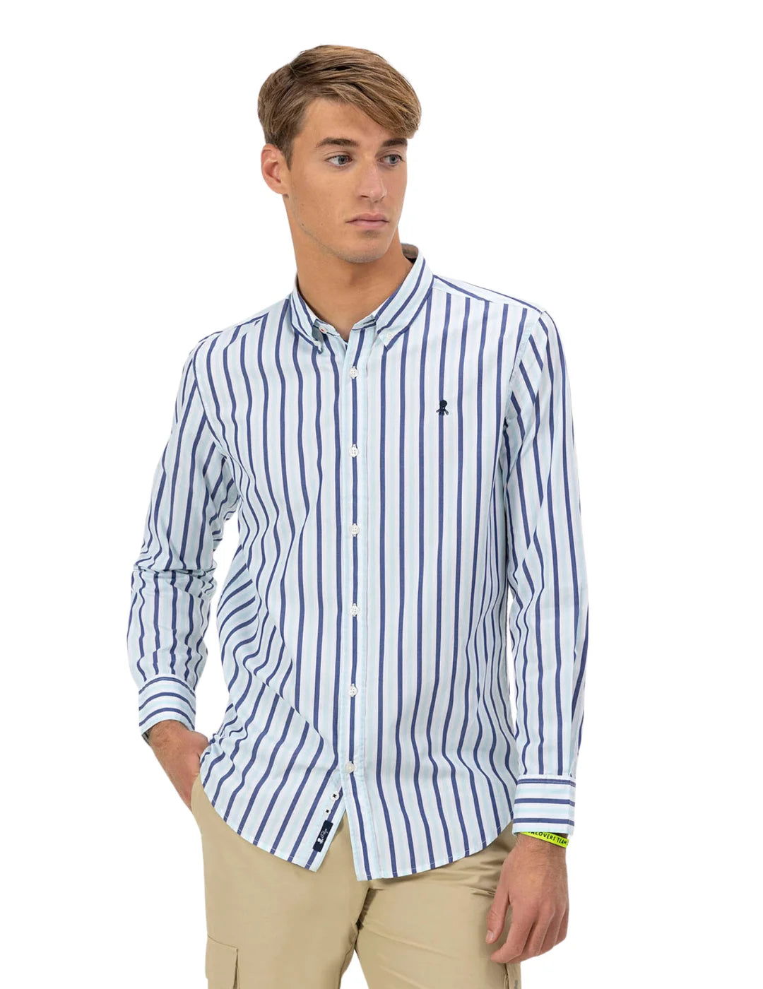 Camisa Popelin El Pulpo Rayas Azul | Bicos de Fío