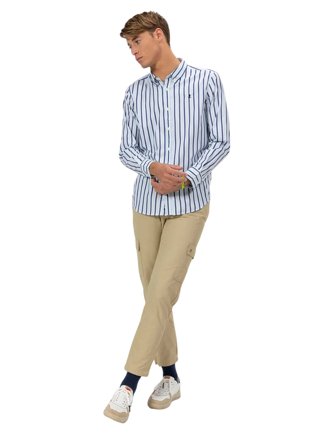 Camisa Popelin El Pulpo Rayas Azul | Bicos de Fío