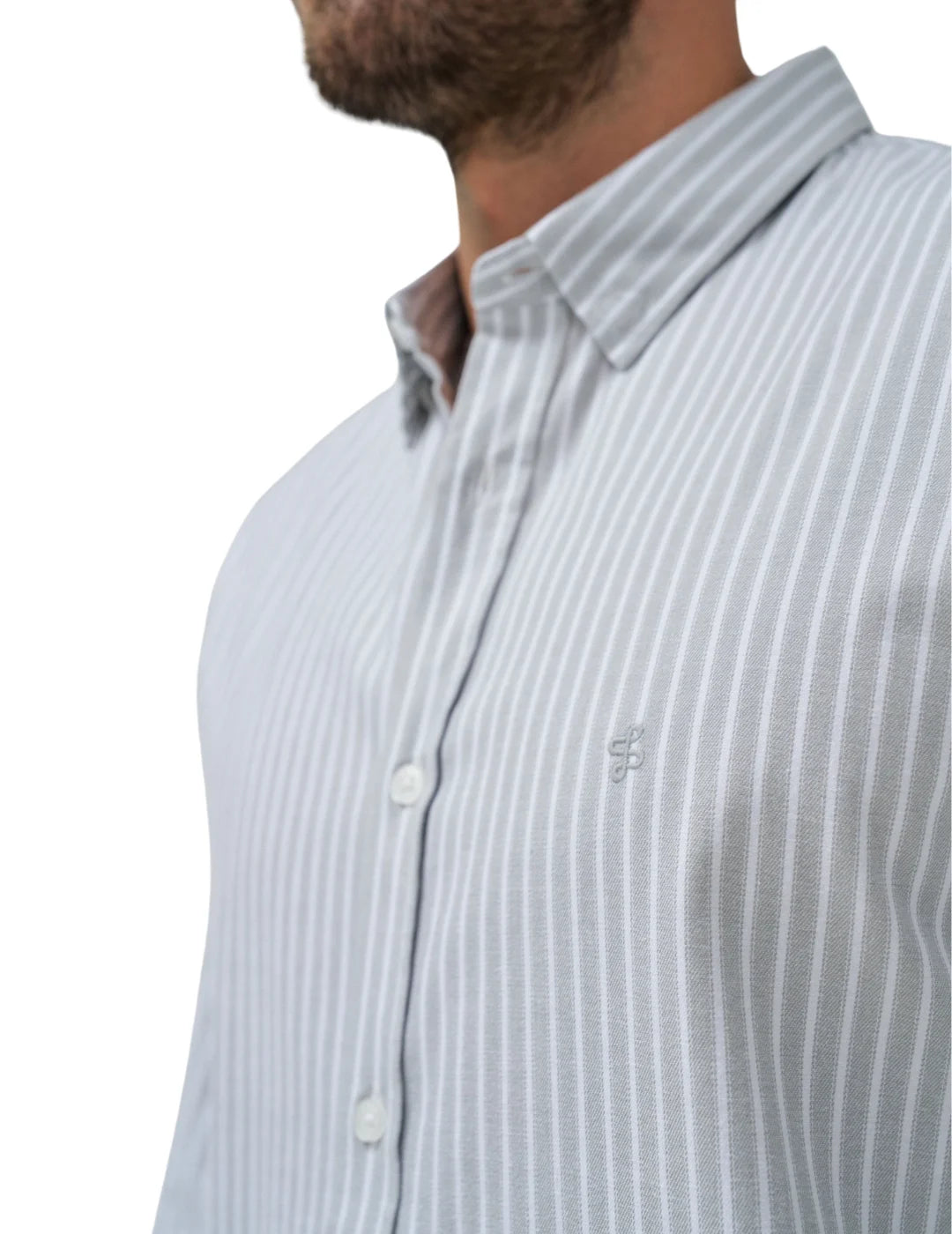 Camisa Rayas Salsa Jeans Gris | Bicos de Fío