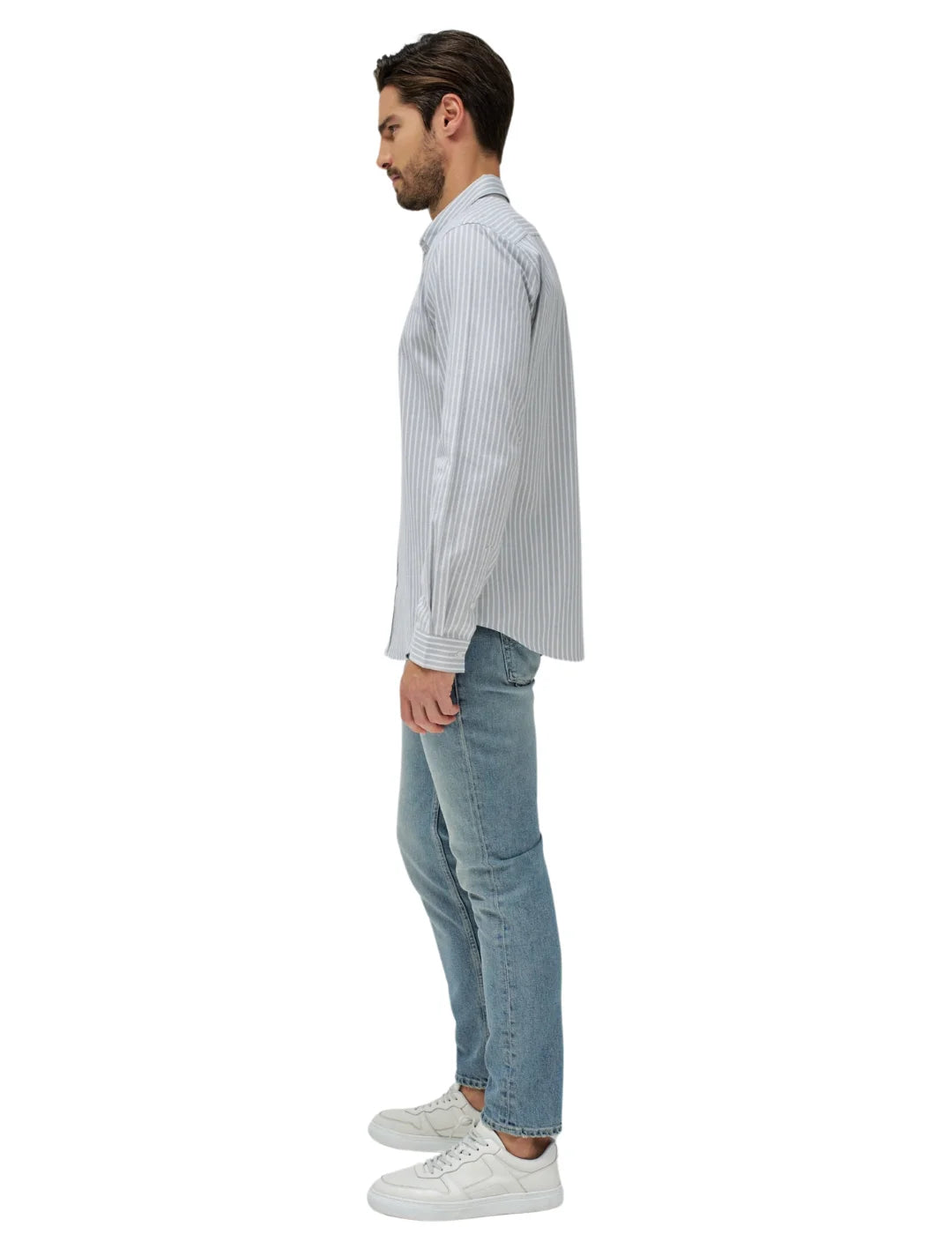 Camisa Rayas Salsa Jeans Gris | Bicos de Fío