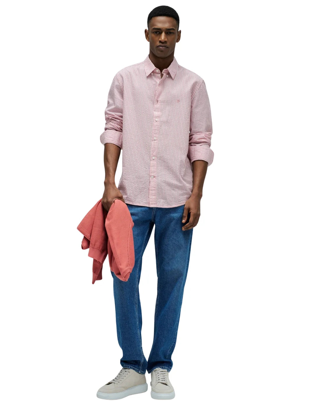 Camisa Rayas Seersucker Salsa Jeans Rosa | Bicos de Fío