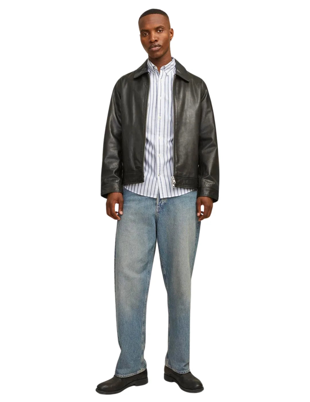 Camisa Manga Larga Jack & Jones Rayas Azul | Bicos de Fío