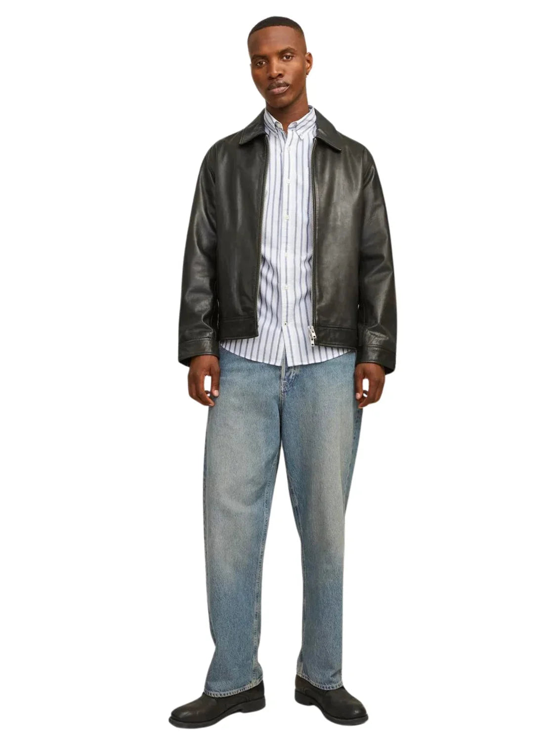 Camisa Manga Larga Jack & Jones Rayas Azul | Bicos de Fío