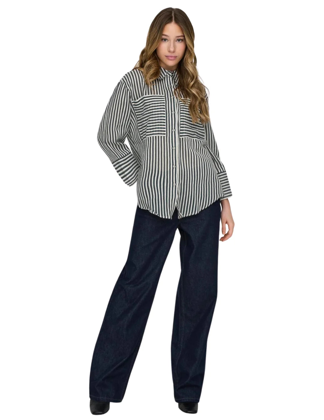 Camisa Rayas JDY Martina Azul Marino | Bicos de Fío