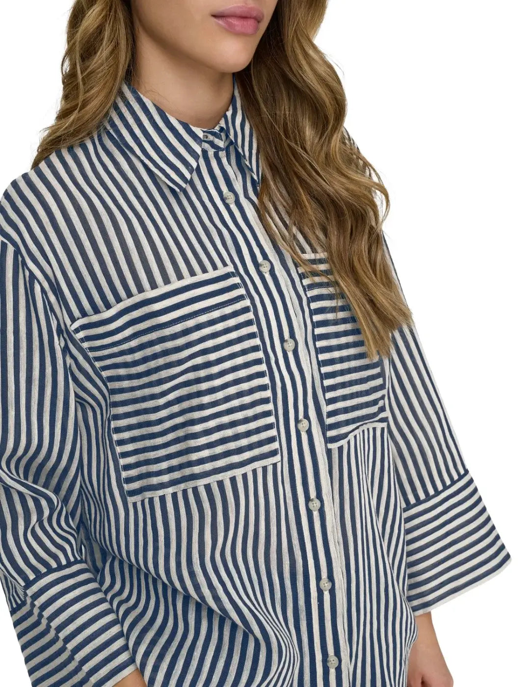 Camisa Rayas JDY Martina Azul Marino | Bicos de Fío