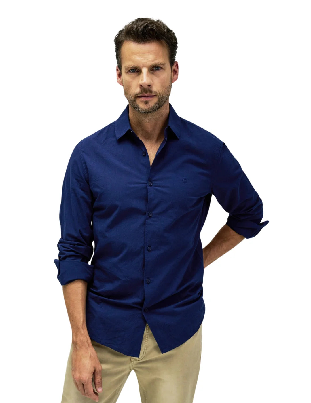 Camisa Regular Fit Salsa Jeans Azul | Bicos de Fío