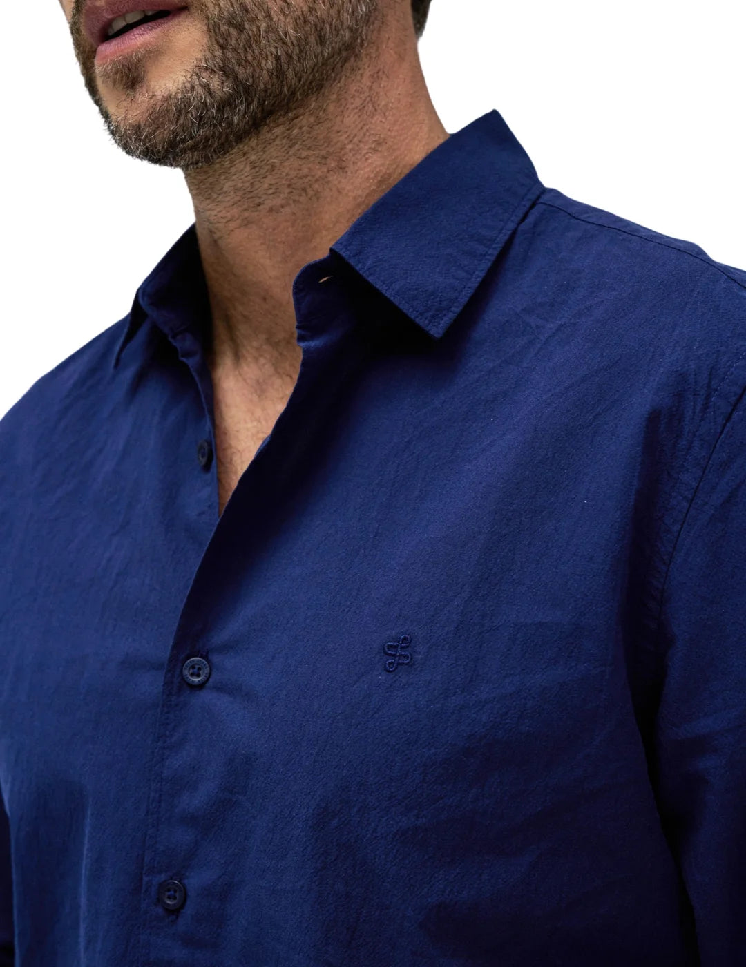 Camisa Regular Fit Salsa Jeans Azul | Bicos de Fío