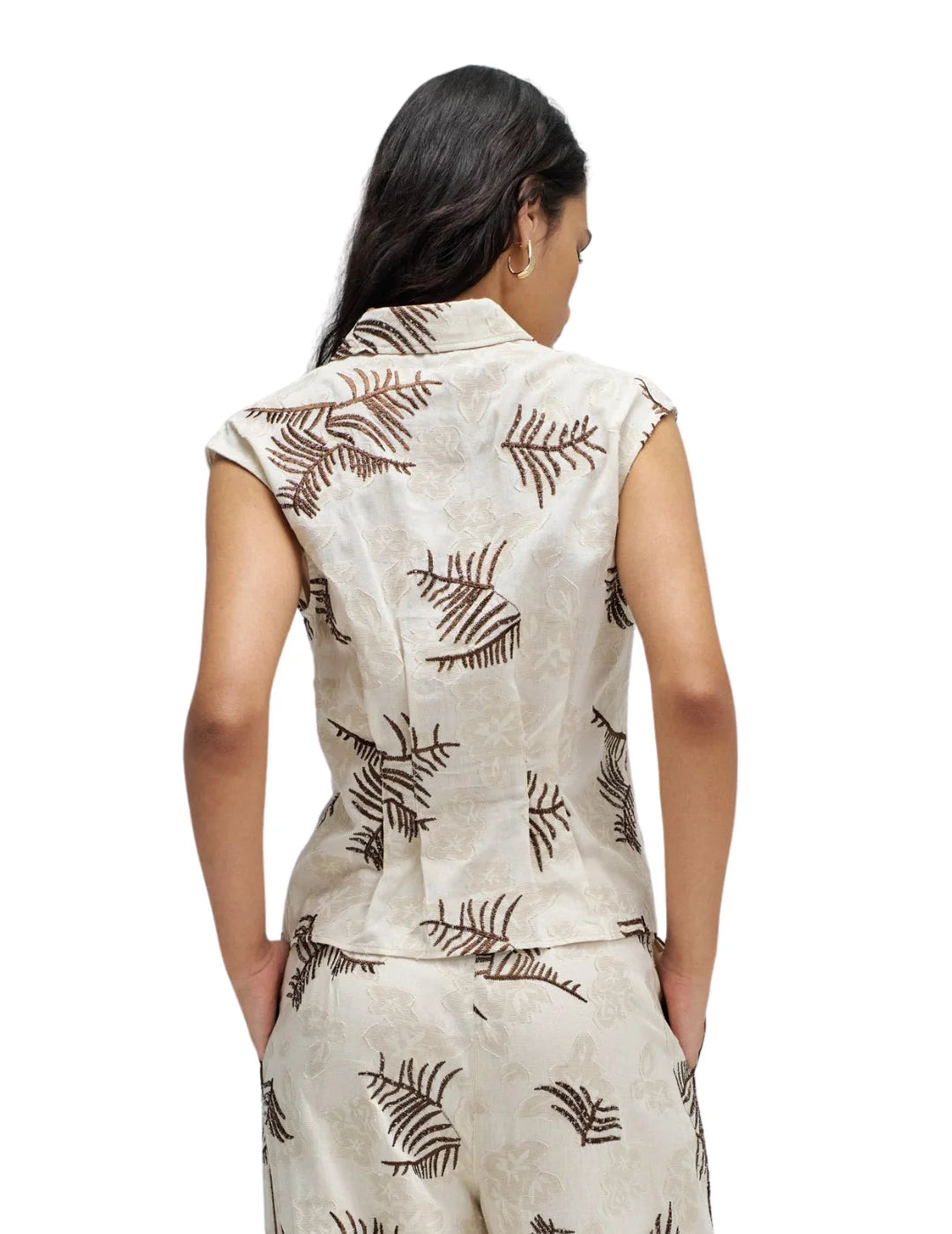 Camisa Bordados Salsa Jeans Beige | Bicos de Fío