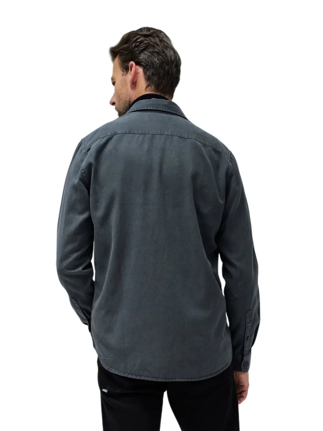 Camisa Vaquera Regular Fit Salsa Jeans Gris Oscuro | Bicos de Fío