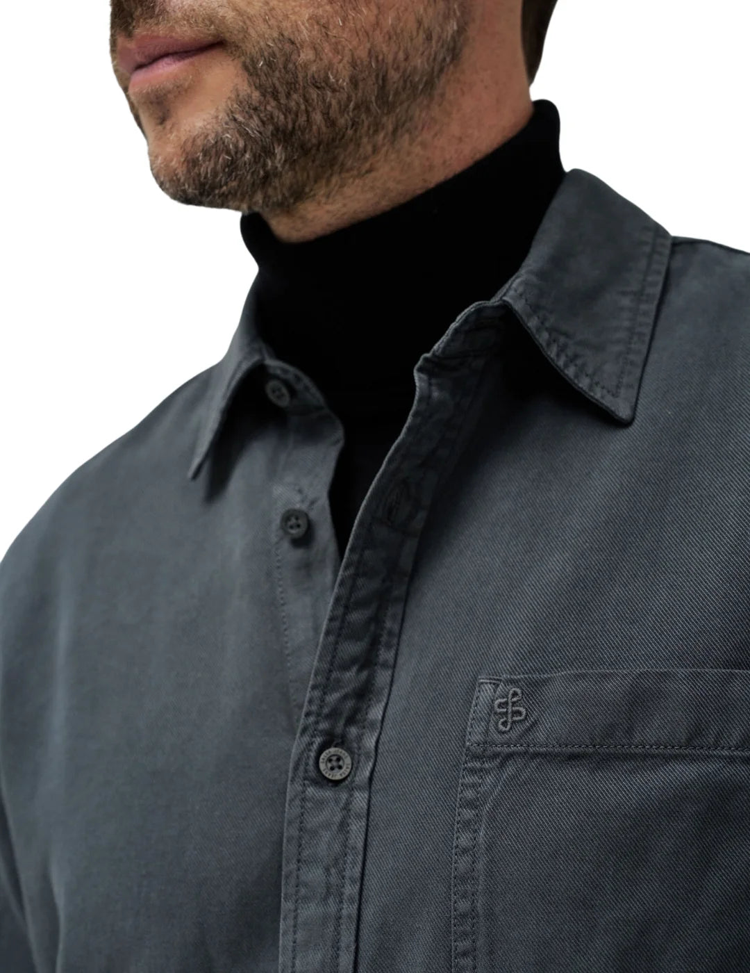Camisa Vaquera Regular Fit Salsa Jeans Gris Oscuro | Bicos de Fío