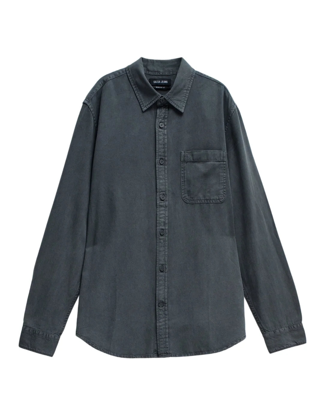 Camisa Vaquera Regular Fit Salsa Jeans Gris Oscuro | Bicos de Fío
