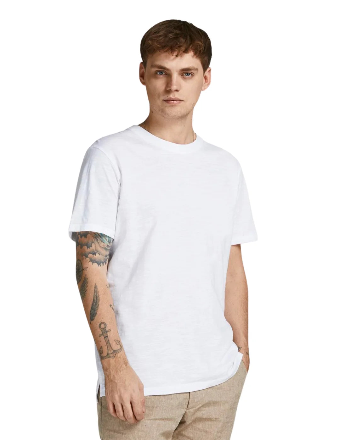 Camiseta Básica Jack&Jones Jprblatropic Blanco | Bicos de Fío