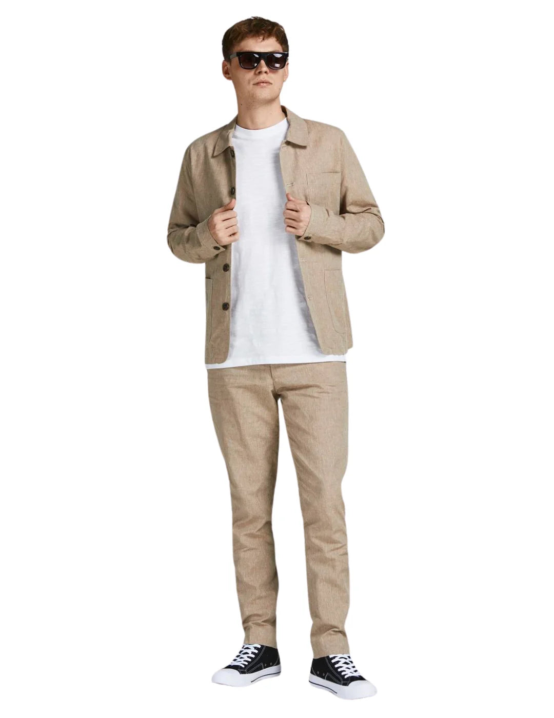 Camiseta Básica Jack&Jones Jprblatropic Blanco | Bicos de Fío
