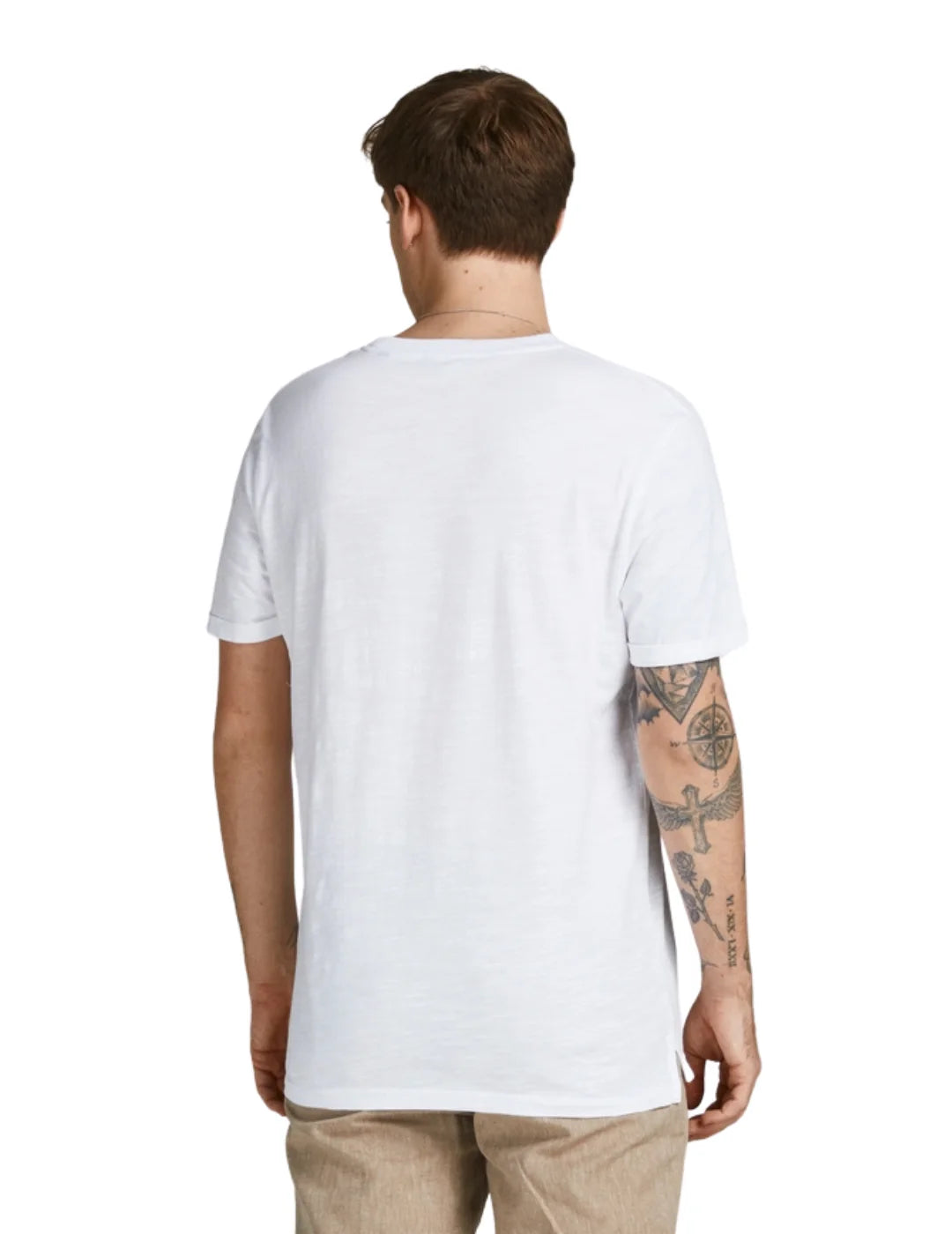 Camiseta Básica Jack&Jones Jprblatropic Blanco | Bicos de Fío