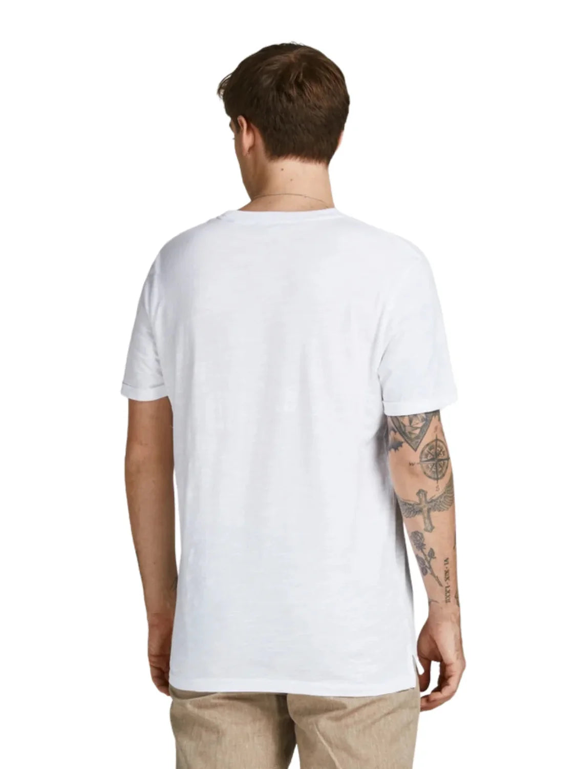 Camiseta Básica Jack&Jones Jprblatropic Blanco | Bicos de Fío