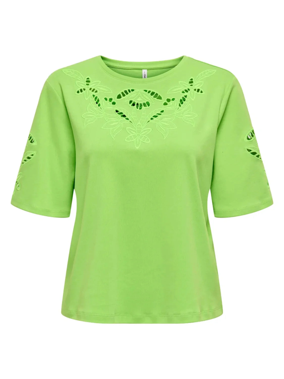 Camiseta Bordados Only Onldonnie Verde | Bicos de Fío
