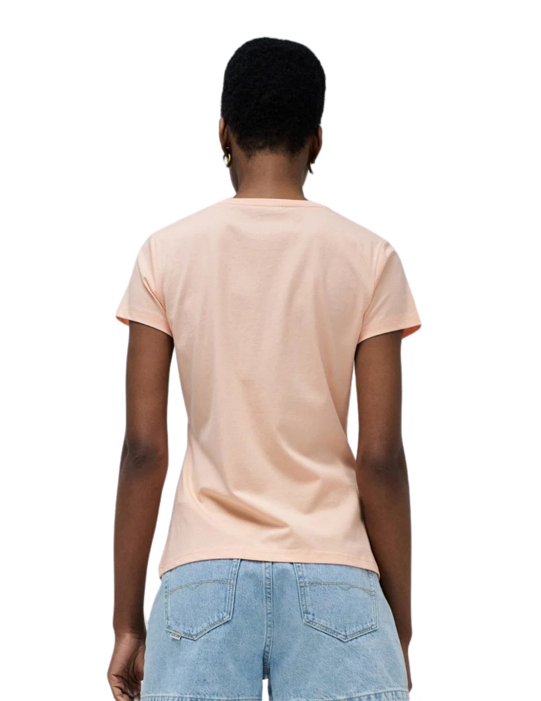 Camiseta Bordado Lentejuelas Salsa Jeans Rosa | Bicos de Fío