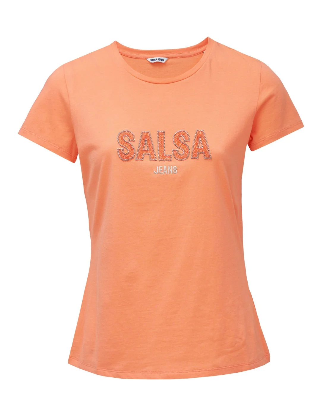 Camiseta Branding Abalorios Salsa Jeans Naranja | Bicos de Fío