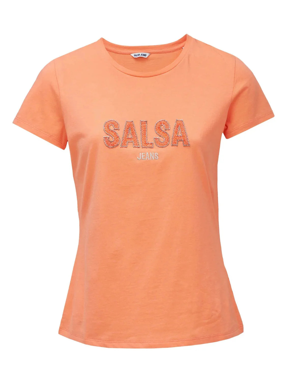 Camiseta Branding Abalorios Salsa Jeans Naranja | Bicos de Fío