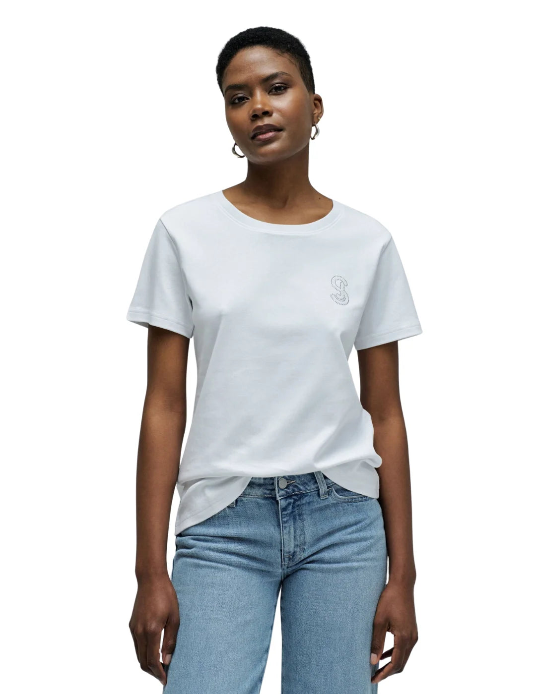 Camiseta Salsa Jeans Branding Brillo Blanco | Bicos de Fío