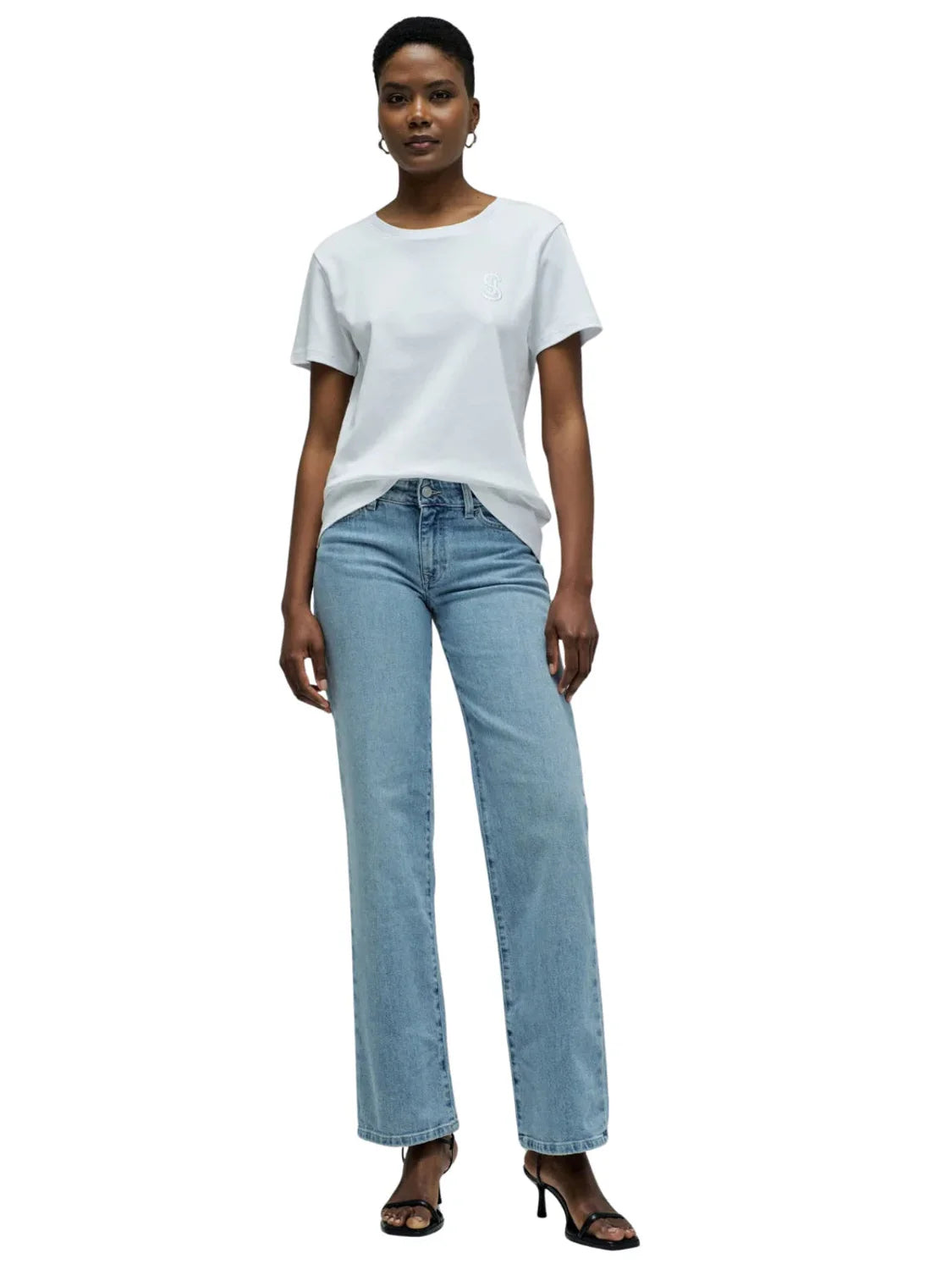 Camiseta Salsa Jeans Branding Brillo Blanco | Bicos de Fío