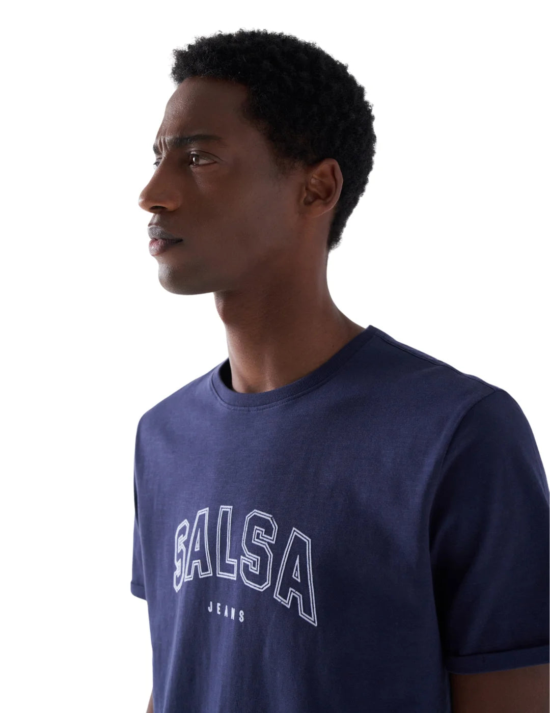 Camiseta Logo Universitario Salsa Jeans Azul Marino | Bicos de Fío