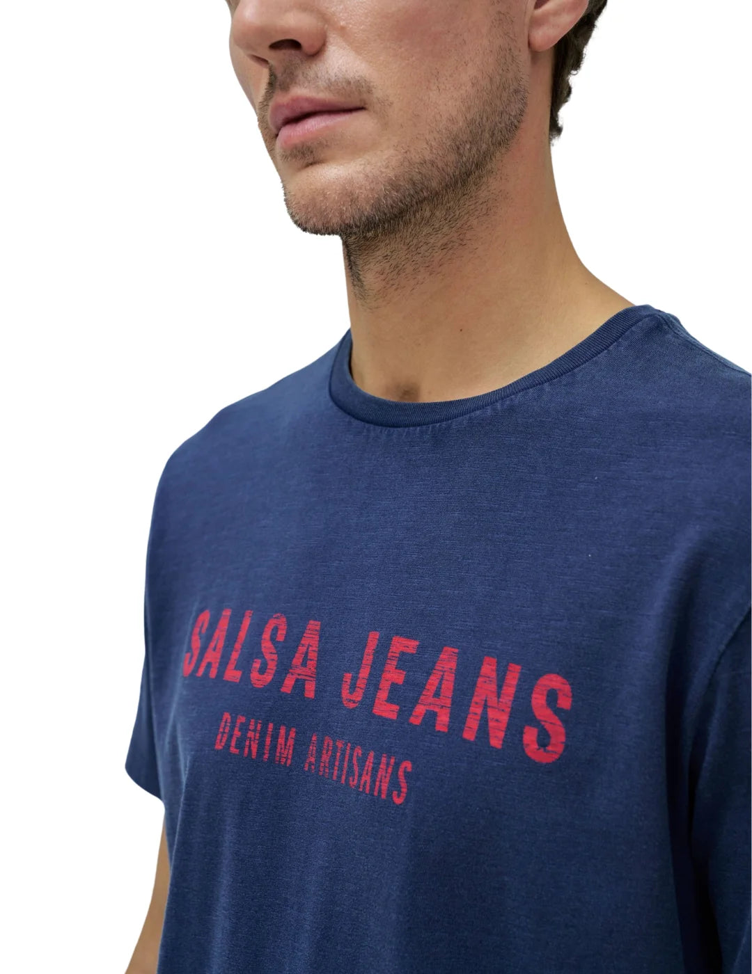 Camiseta Branding Washed Salsa Jeans Azul Marino | Bicos de Fío
