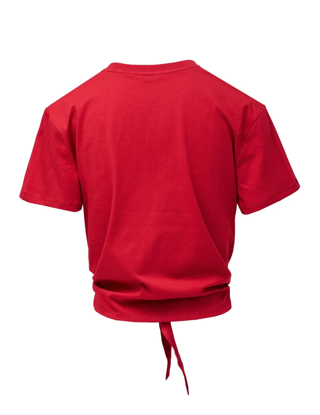 Camiseta Cropped Nudo Salsa Jeans Rojo | Bicos de Fío