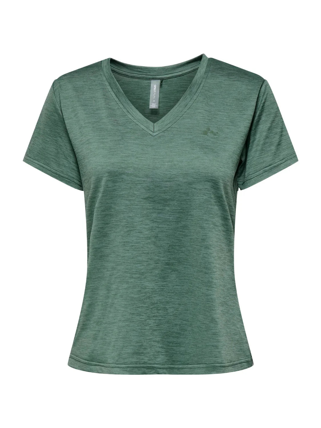 Camiseta Cuello Pico ONLY PLAY Core Verde | Bicos de Fío