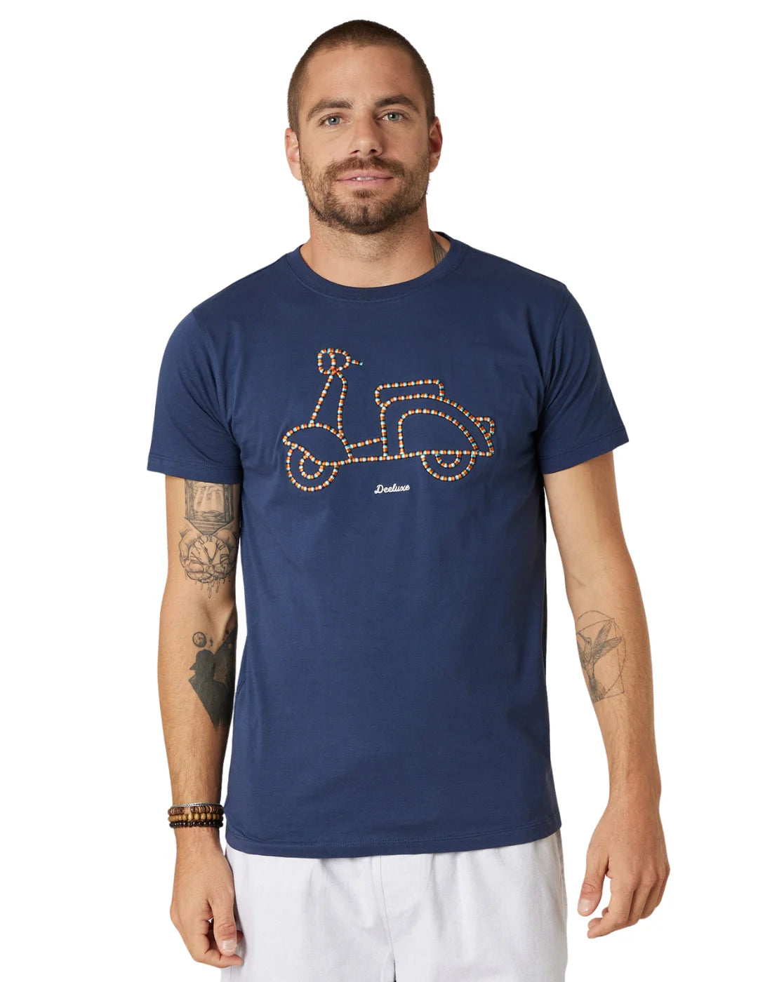 Camiseta DEELUXE Motoreta Azul Marino| Bicos de Fío