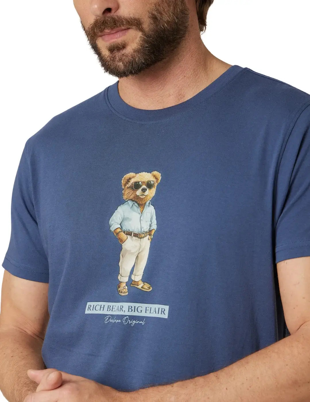 Camiseta DEELUXE Richbear Azul Indigo | Bicos de Fío