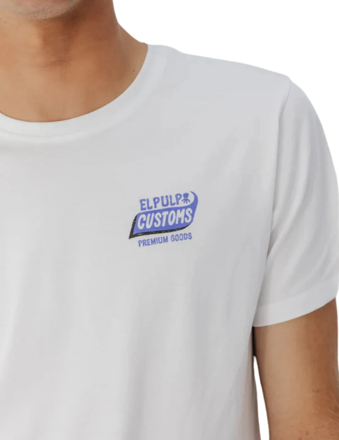 Camiseta El Pulpo Customs Blanco | Bicos de Fío
