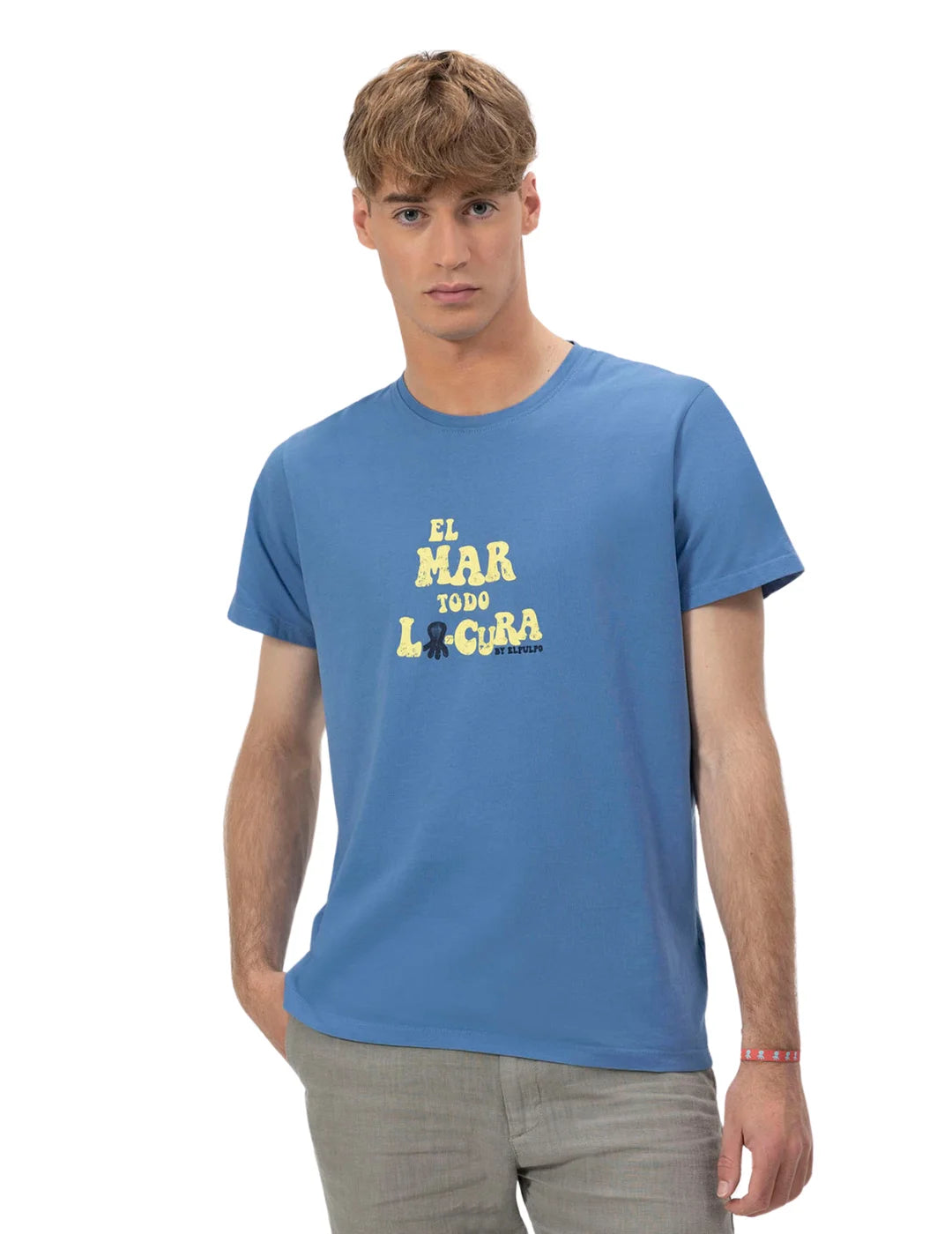 Camiseta El Pulpo El Mar Todo Lo Cura Azul | Bicos de Fío