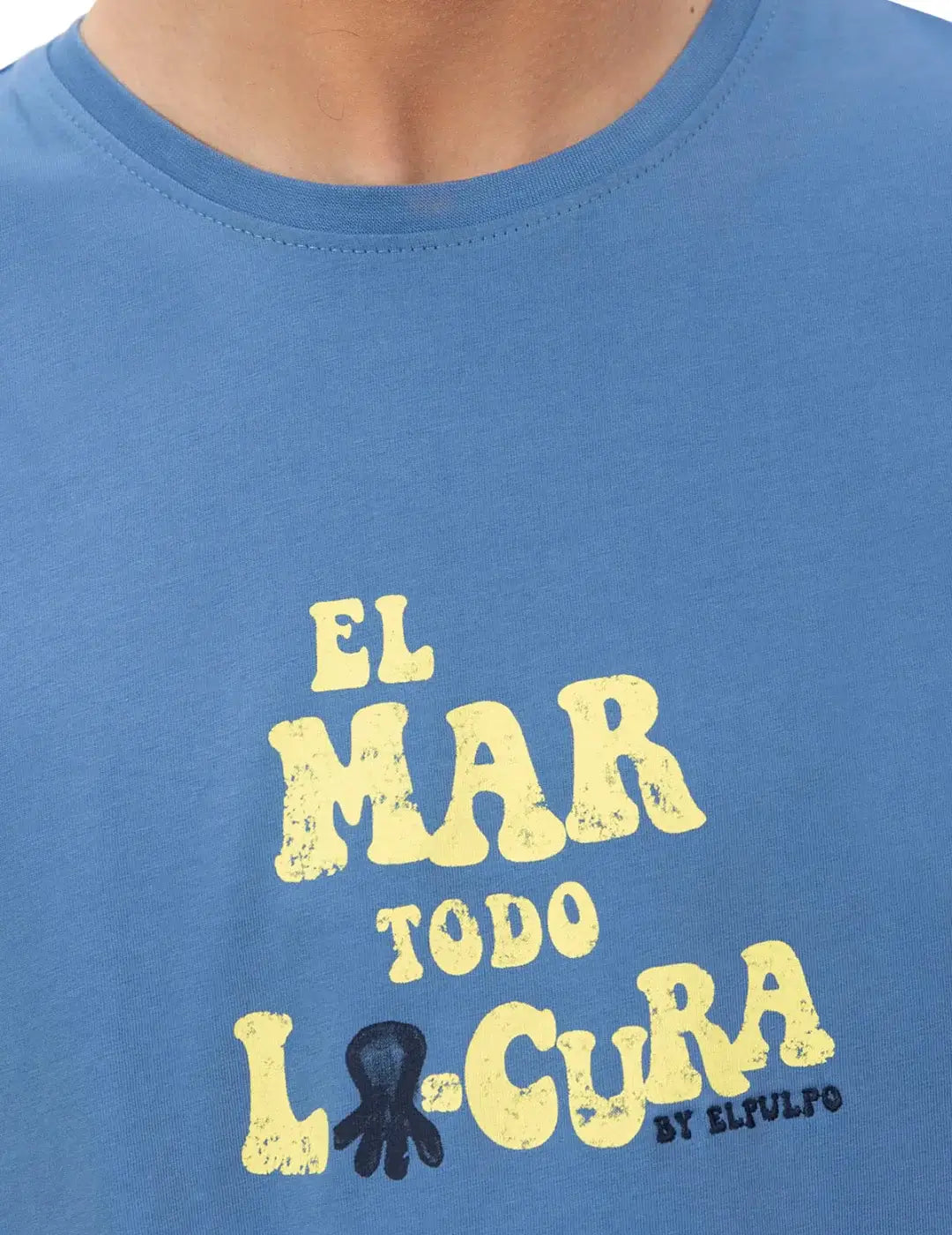 Camiseta El Pulpo El Mar Todo Lo Cura Azul | Bicos de Fío