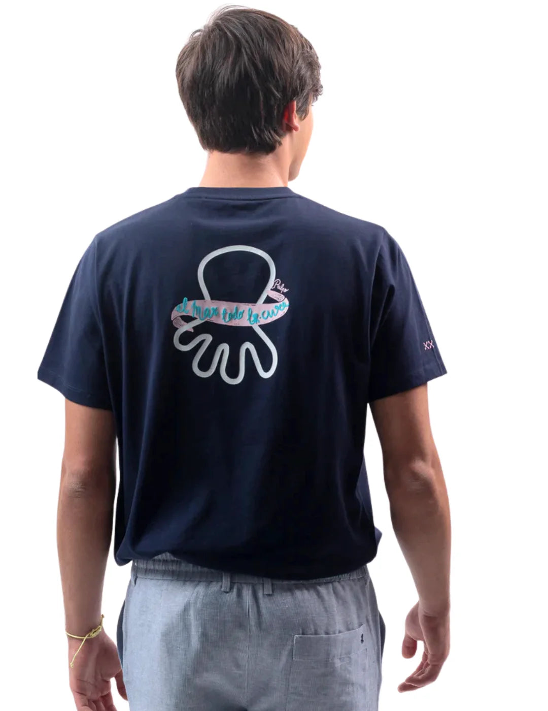 Camiseta elPulpo Estampado Logo Azul Marino | Bicos de Fío