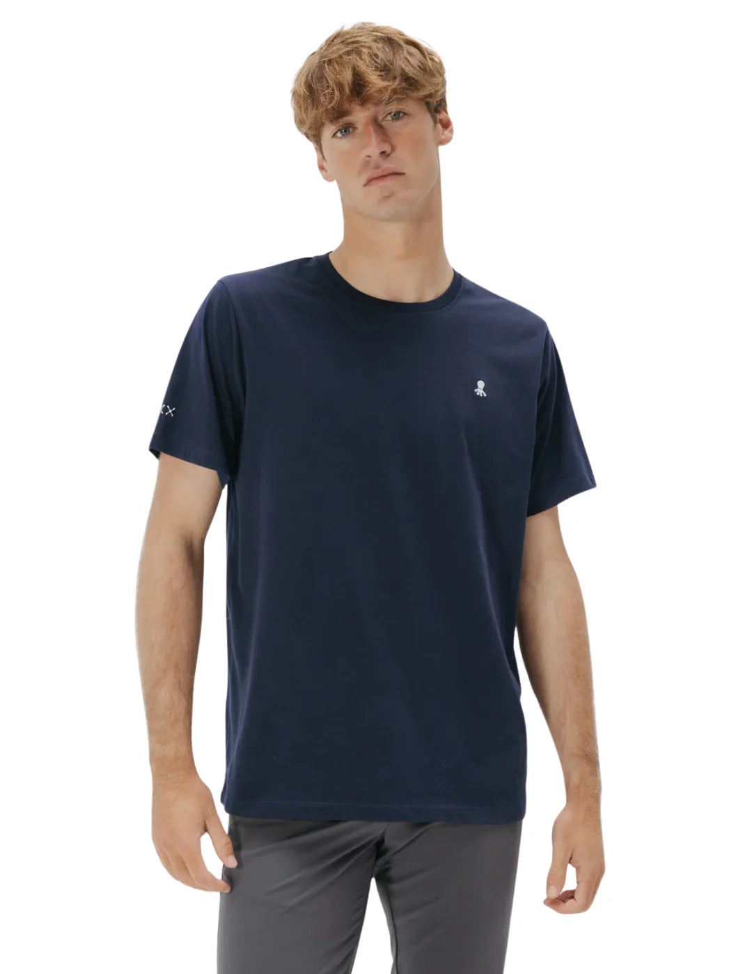 Camiseta El Pulpo Logo Bordado Azul Marino | Bicos de Fío