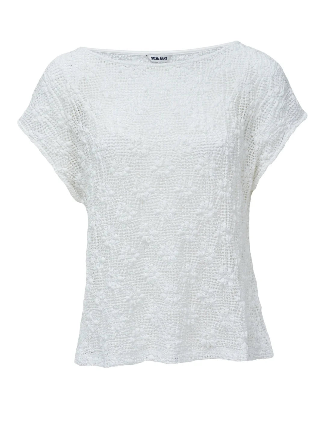 Camiseta Encaje Salsa Jeans Blanco | Bicos de Fío