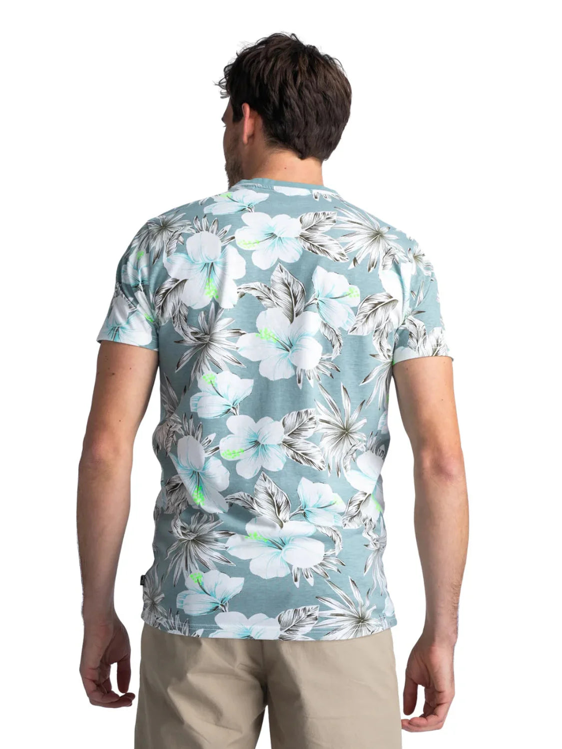 Camiseta Estampado Floral Petrol Industries Azul | Bicos de Fío