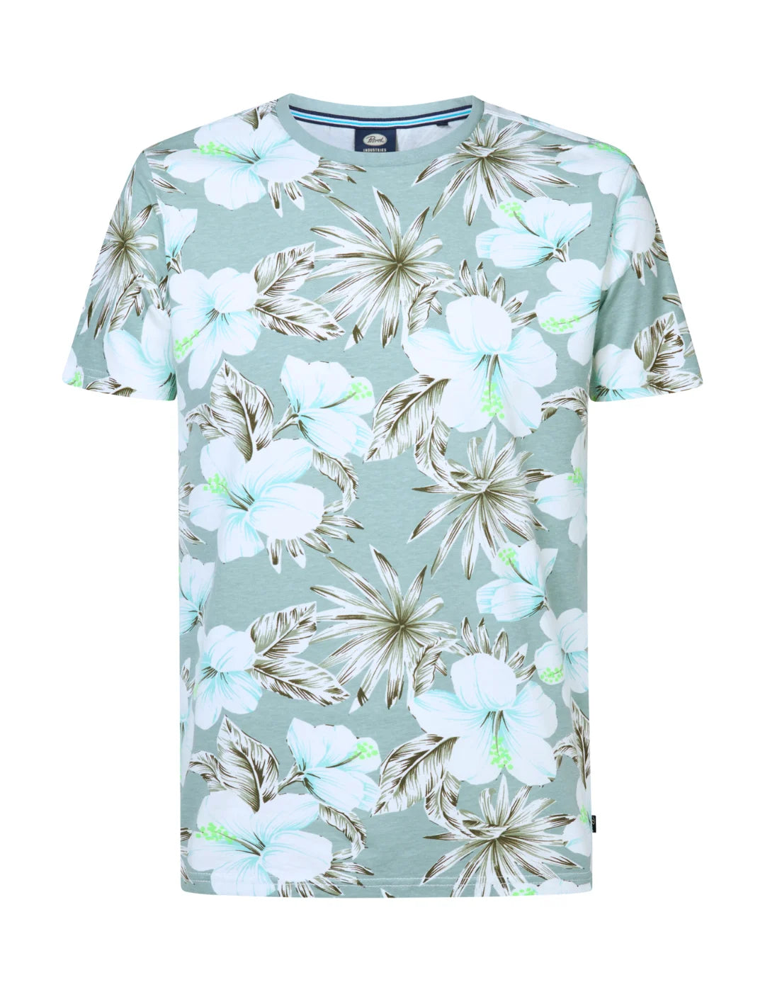 Camiseta Estampado Floral Petrol Industries Azul | Bicos de Fío