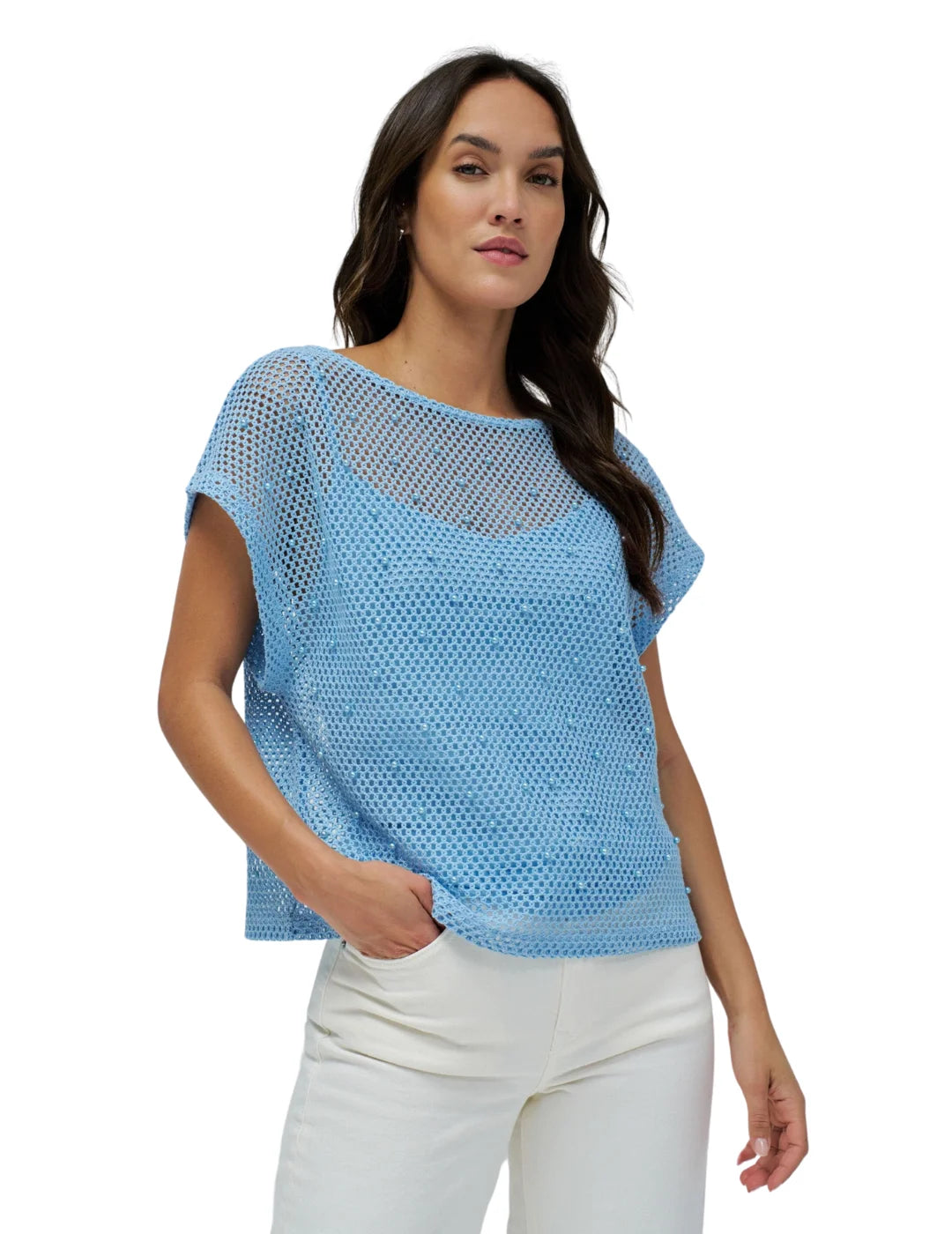 Camiseta Ganchillo Salsa Jeans Azul | Bicos de Fío