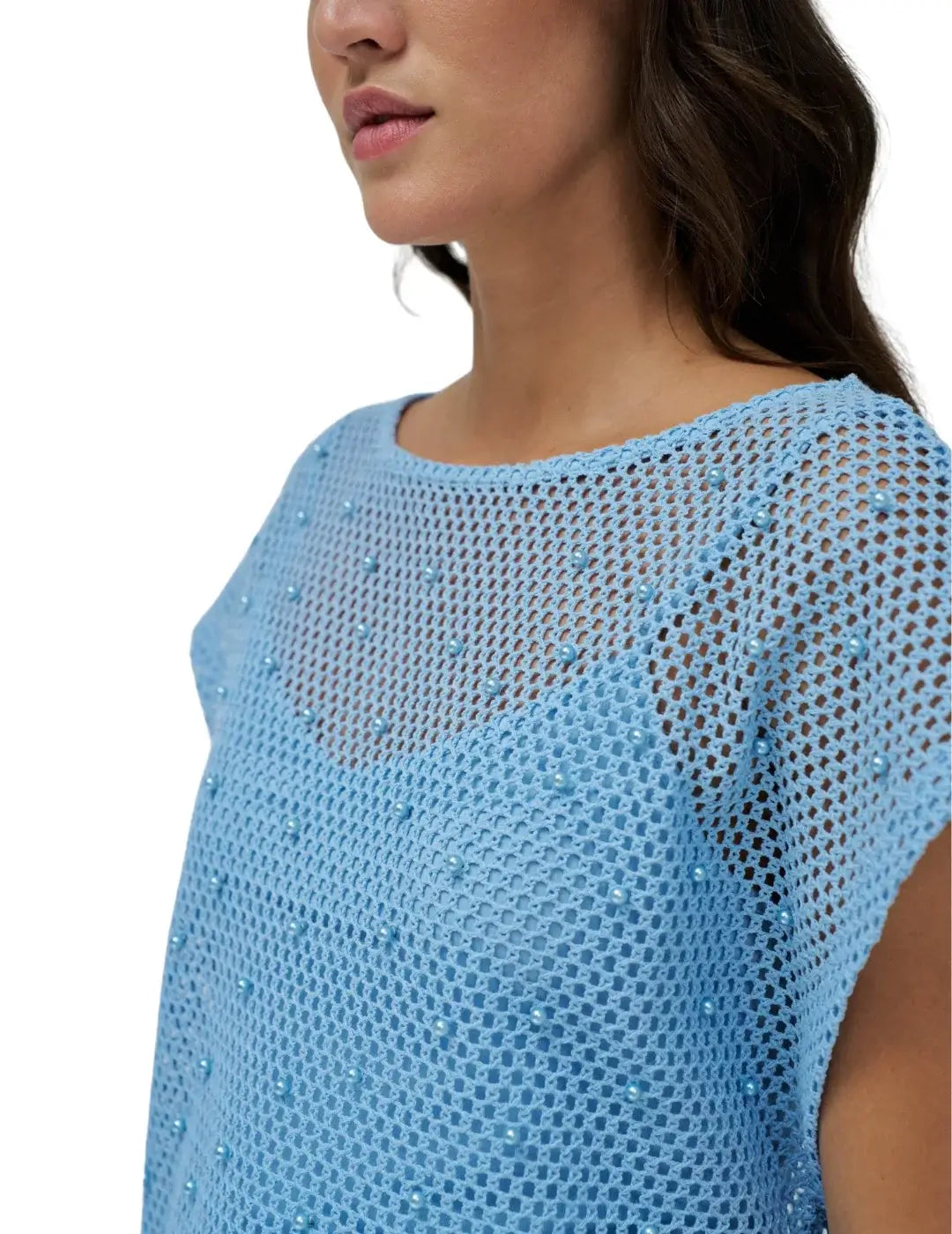 Camiseta Ganchillo Salsa Jeans Azul | Bicos de Fío