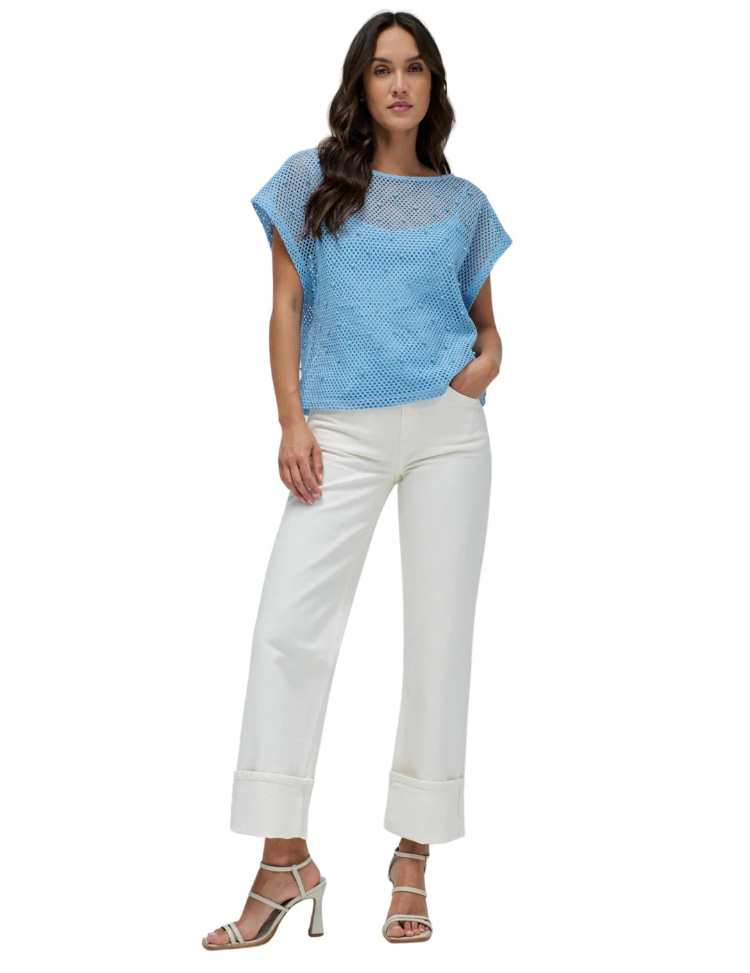 Camiseta Ganchillo Salsa Jeans Azul | Bicos de Fío