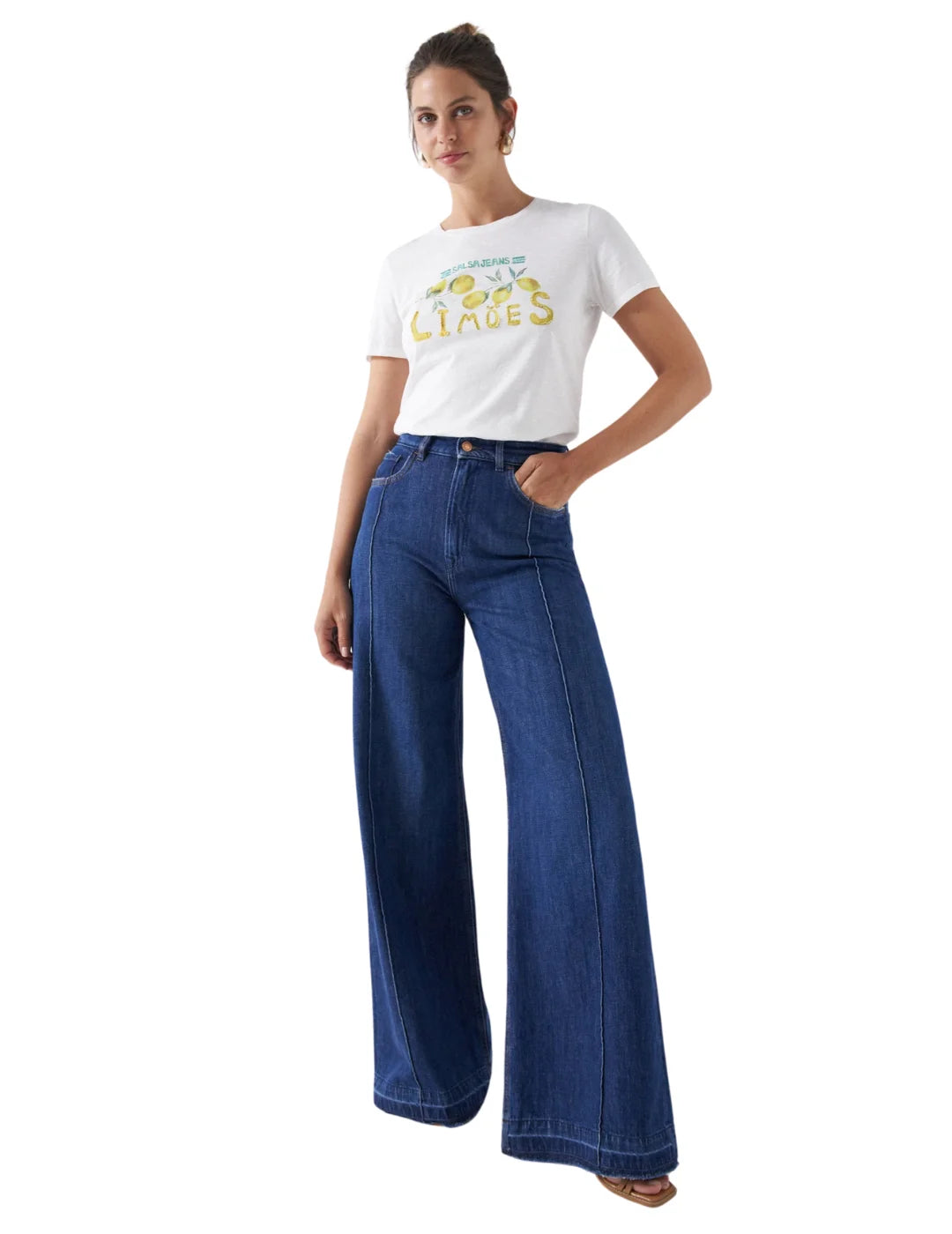 Camiseta Salsa Jeans Limoes Blanco | Bicos de Fío