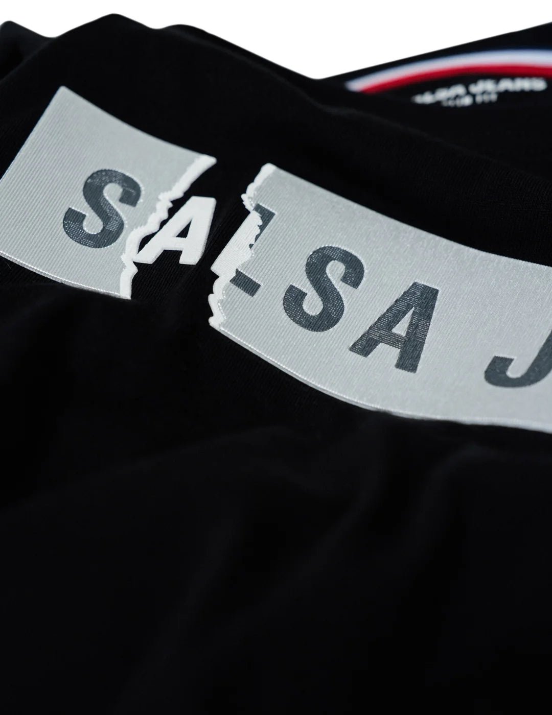 Camiseta Salsa Jeans Logo Foil Negro | Bicos de Fío