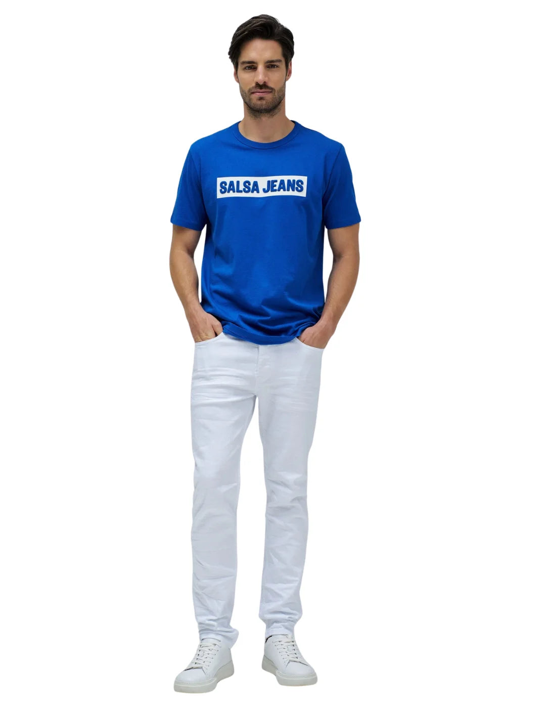 Camiseta Logo Relieve Salsa Jeans Azul | Bicos de Fío