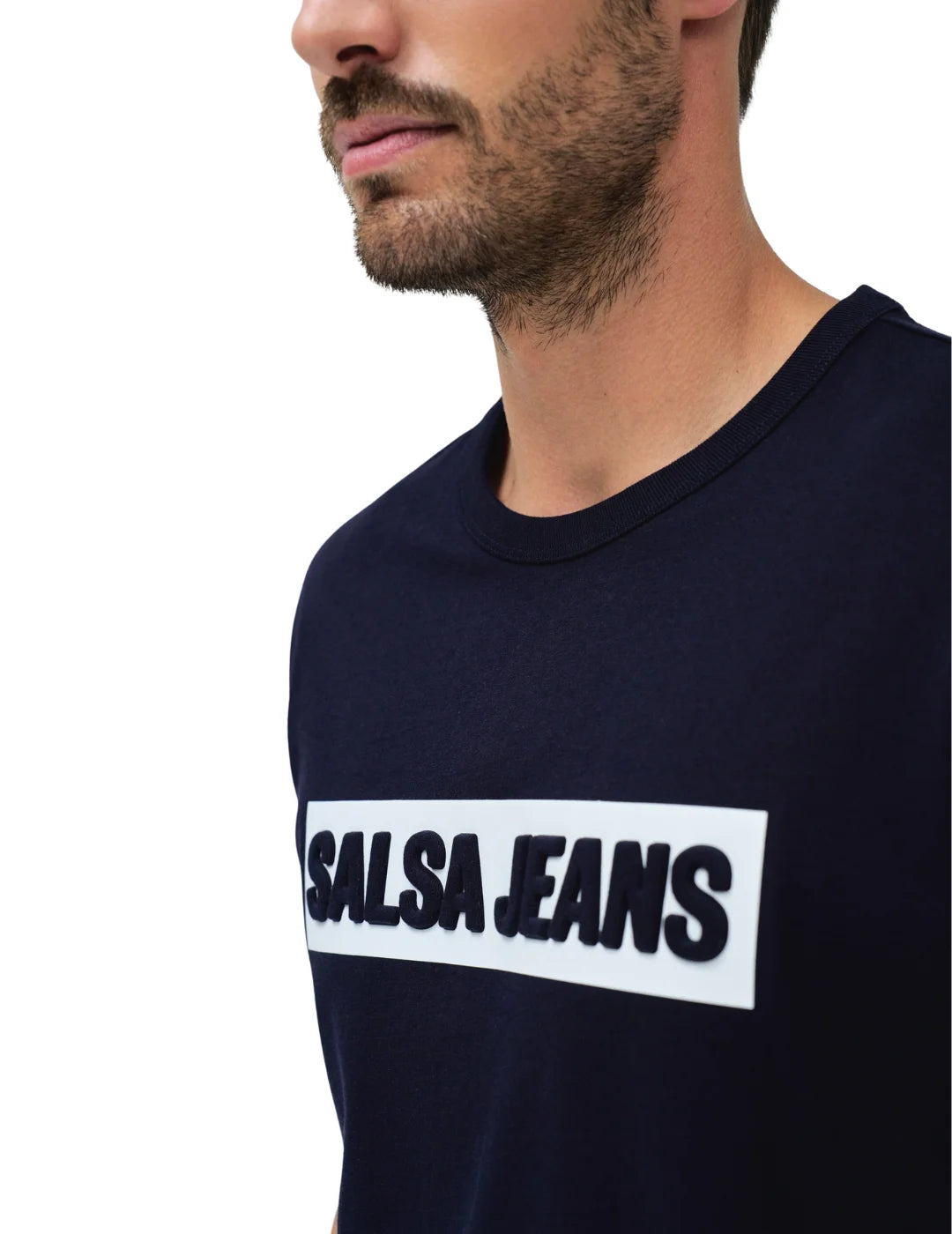 Camiseta Logo Relieve Salsa Jeans Azul Marino | Bicos de Fío